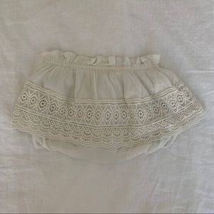 Strapless crochet detail crop top